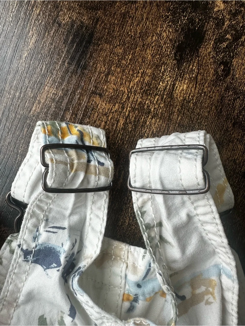 OshKosh B'gosh White Tropical Print Cotton Short Overalls 18 Months